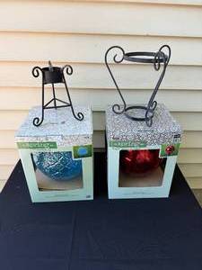 The Spring Shop Hand-Blown Glass Gazing Balls with Stands