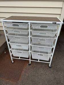 VTG Origami 8-Drawer Rolling Storage Cart 32in Tall