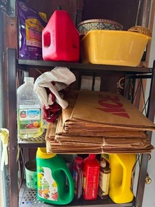 Mixed Household & Garden Supplies Mixed Lot - content quantities unverified - Metal Rack NOT Included