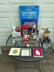 Mixed Christmas Ornament Assortment With Light Sculpture - table not inc