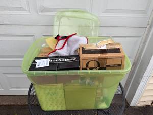 Christmas Decor Mixed Lot in Storage Tote ft. Lenox