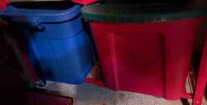 Two Rubbermaid Style Storage Totes