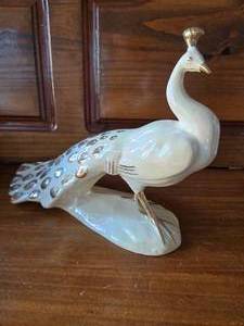 Vintage Iridescent Lusterware Peacock Figurine