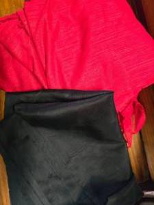 Red & Black Fabric, NOT Cotton