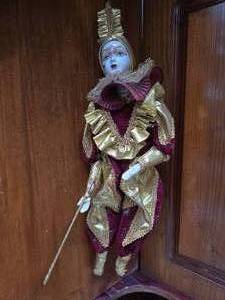 Vintage Porcelain Peirrot Doll Jester