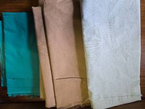 Fabric That Is NOT Cotton Blue, Brown and Gray
