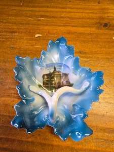 Vintage Blue Trinket Dish Hand Painted