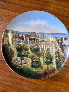 Vintage Souvenir Plate Pershing Square in LA