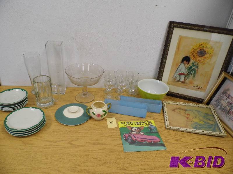 lot 40 image: Glassware and Pictures