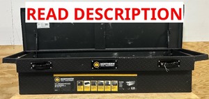  Northern Tool  Equipment Low-Profile Crossover Truck Toolbox with Removable Tray, 69in. x 20in. x 13in., Aluminum, Textured Matte Black, Pull Handle Latches #41915 Msrp $459.99