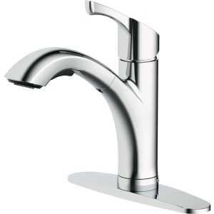 Home Impressions 1-Handle Lever Pull-Out Kitchen Faucet, Polished Chrome - All