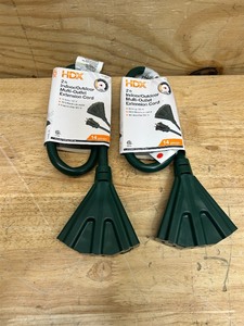 2 ft. 143 Light Duty IndoorOutdoor Extension Cord with Multiple Outlet Triple Tap End, Green (lot of 2)