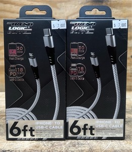 TrendLogicElite 6ft IPhone To USB-C Cable lot of 2