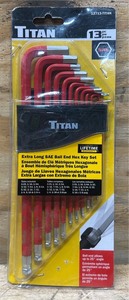 Titan Extra Long SAE Ball End Hex Key Set 13 Pc 05145