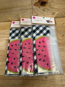 Miamica Womens Resealable Toiletry Bag & Travel Packing Organizers, Watermelon 12 Pack (lot of 3)