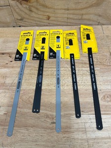 Stanley hacksaw blades (all differently sized, lot of 5)