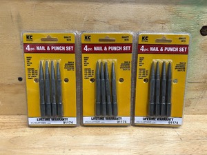 KC Professional 91174 Nail & Center Punch Set, 4 Piece (lot of 3)