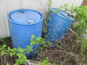 Pair of 55-gallon drums setup for w...