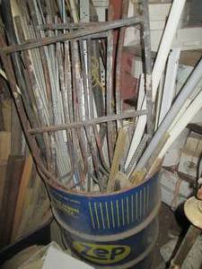 Metal 55-gallon drum containing a w...