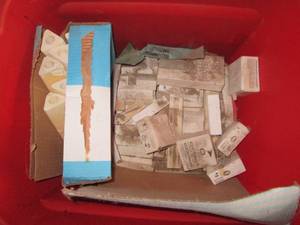 Storage tote with an assortment of ...