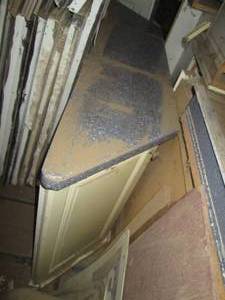 Vintage wood buffet cabinet with St...