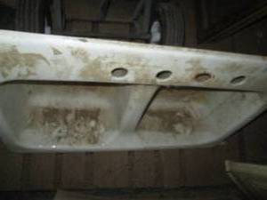Cast iron dual basin kitchen sink...