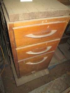 Vintage wood 3-drawer lower kitchen...