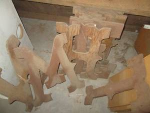 Large wood cut stencil style letter...