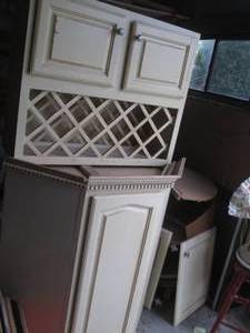 Vintage Off White wine rack with cu...
