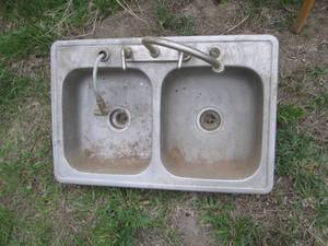 Stainless steel dual basin kitchen ...
