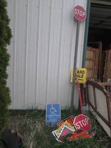 Collection of assorted signs and bo...