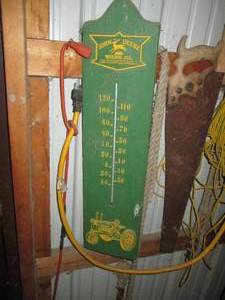 Wood John Deere Outdoor Thermometer...