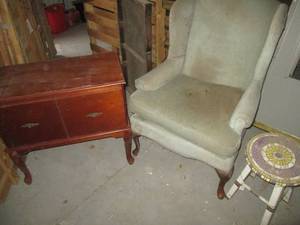 Vintage Upholstered wingback chair,...