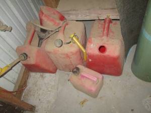 Variety of plastic gas cans and fun...