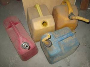 Collection of plastic gas, kerosene...