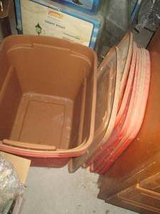 Two totes with assorted wood and th...