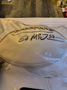 Ed McDaniel #58 Signed Football
