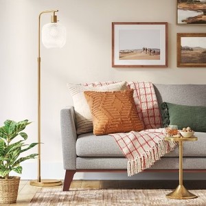 Floor Lamp Brass with Glass Shade - Threshold