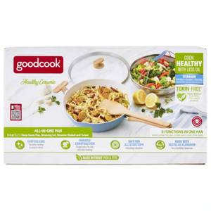 Good Cook Ceramic Pan with Lid 12 BlueWhite