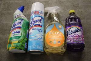 Mixed cleaning products...