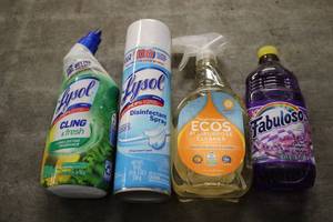 Mixed cleaning products...