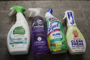 Mixed cleaning products...