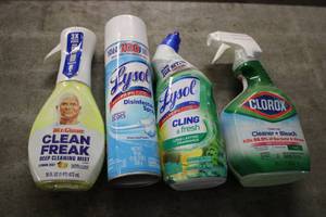 Mixed cleaning products...