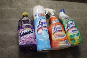 Mixed cleaning products...