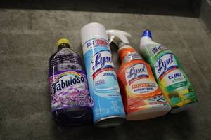 Mixed cleaning products...