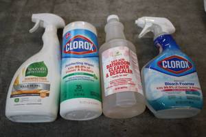 mixed cleaning products...