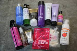 Variety of hair care products...