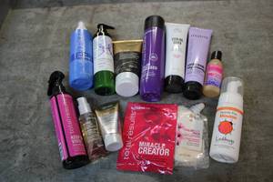 Variety of hair care products...
