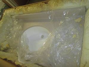 Transolid countertop with sink, mea...