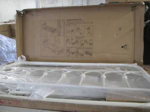 Full size white metal bed...